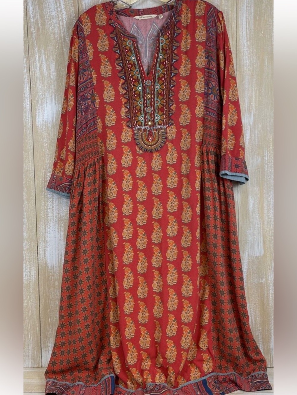 Soft Surroundings Boho dress with embroidered detail